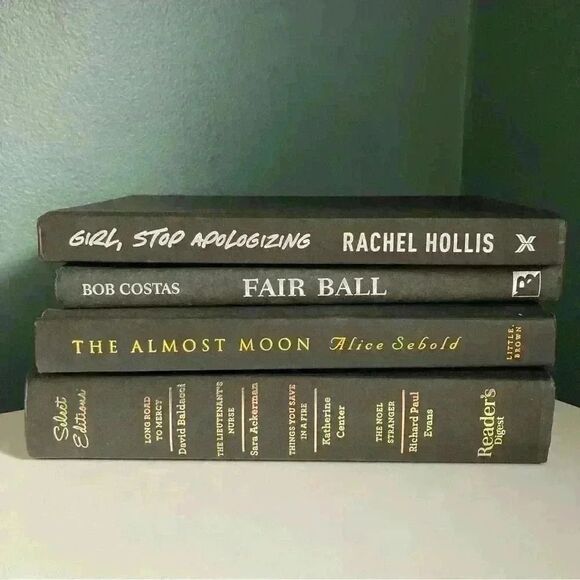 Black Book Stack Set of 4 for Decor, Preowned Books No Dust Jackets - Picture 1 of 3